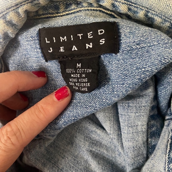 Great Condition Vintage Limited Jeans Women's Chambray Denim Button Down Shirt M - Picture 7 of 7